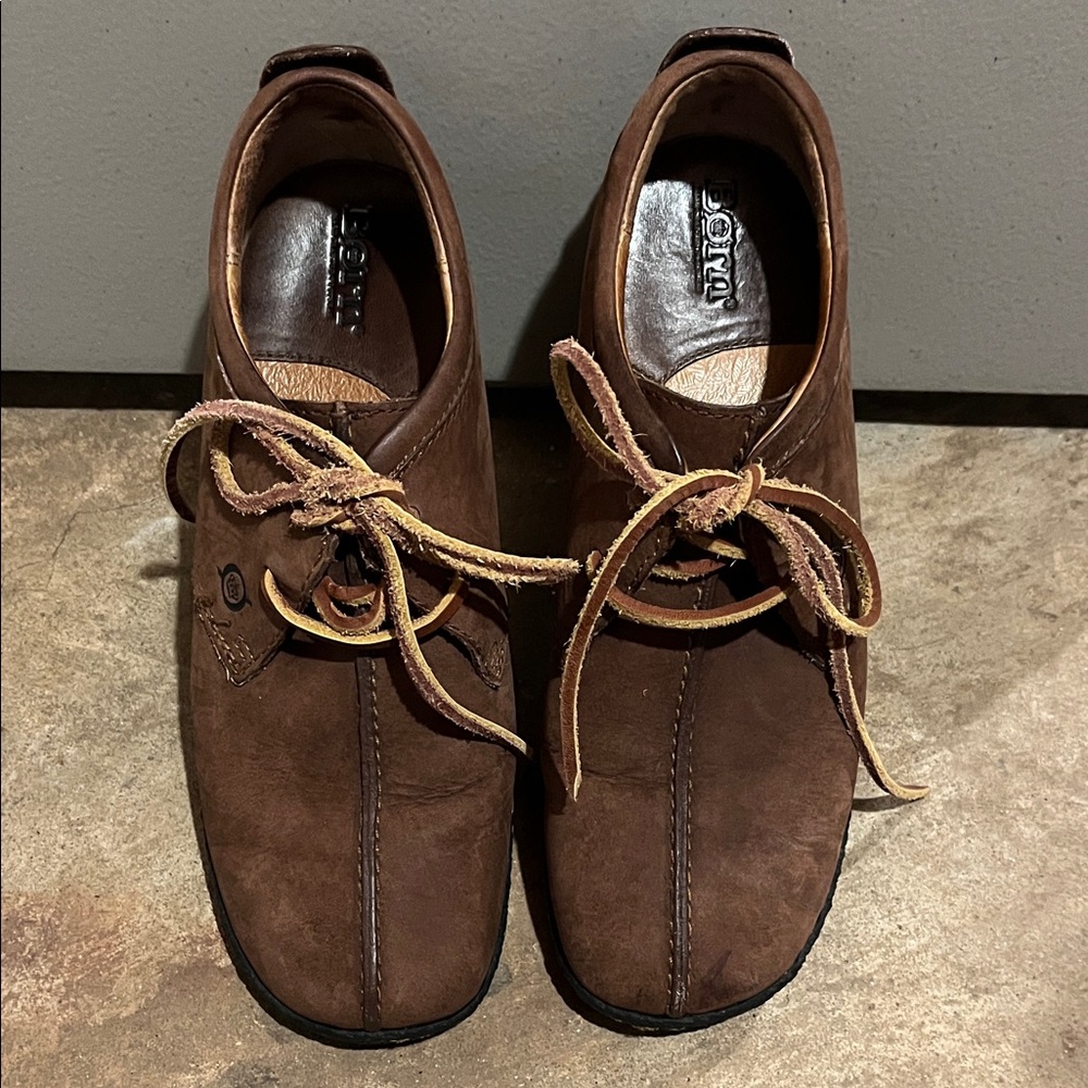 Born Men's Dark Brown Leather Derbys